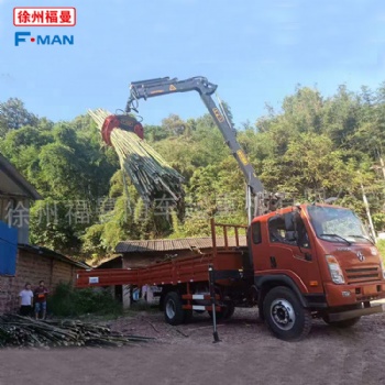 東風(fēng)單橋抓竹子吊機(jī)隨車吊加裝抓鐵四瓣抓具抓木起重機(jī)