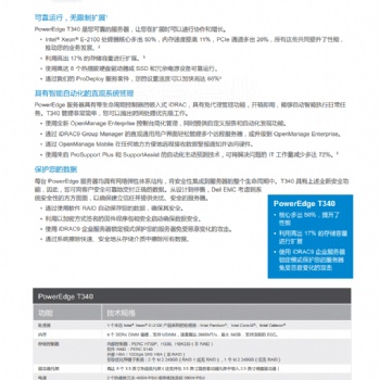 戴爾（DELL）T340 小型中小企業入門級靜音塔式服務器臺式電腦主機