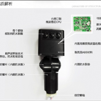 靈敏度時間感光度可調開關 好美戶外雷達感應開關 防水投光燈感應控制器