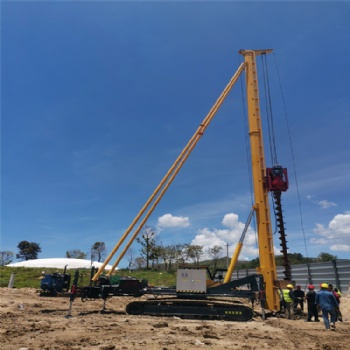 履帶長螺旋引孔鉆機 樓房建筑地基打樁機 12米房屋地基打樁機